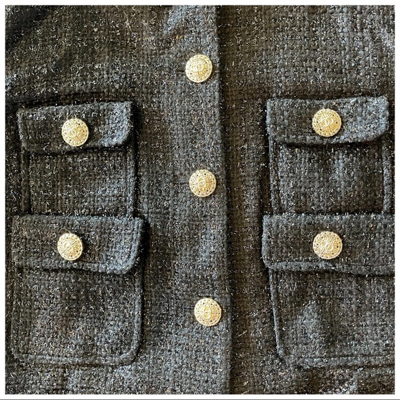 🌺🌺🌺The Koko Beautiful Classic Metallic Black Tweed Skirt Jacket Set - Picture 9 of 11